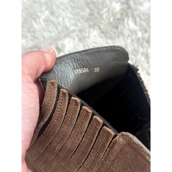 GORGEOUS Vintage Prada Sz 39 Brown Suede Surde Chunky Ankle Booties 90s Y2K Heel - Picture 4 of 8